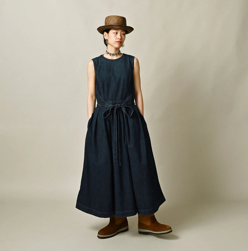 45R Mugihiko Denim Wrap Dress Zyu - Image 2