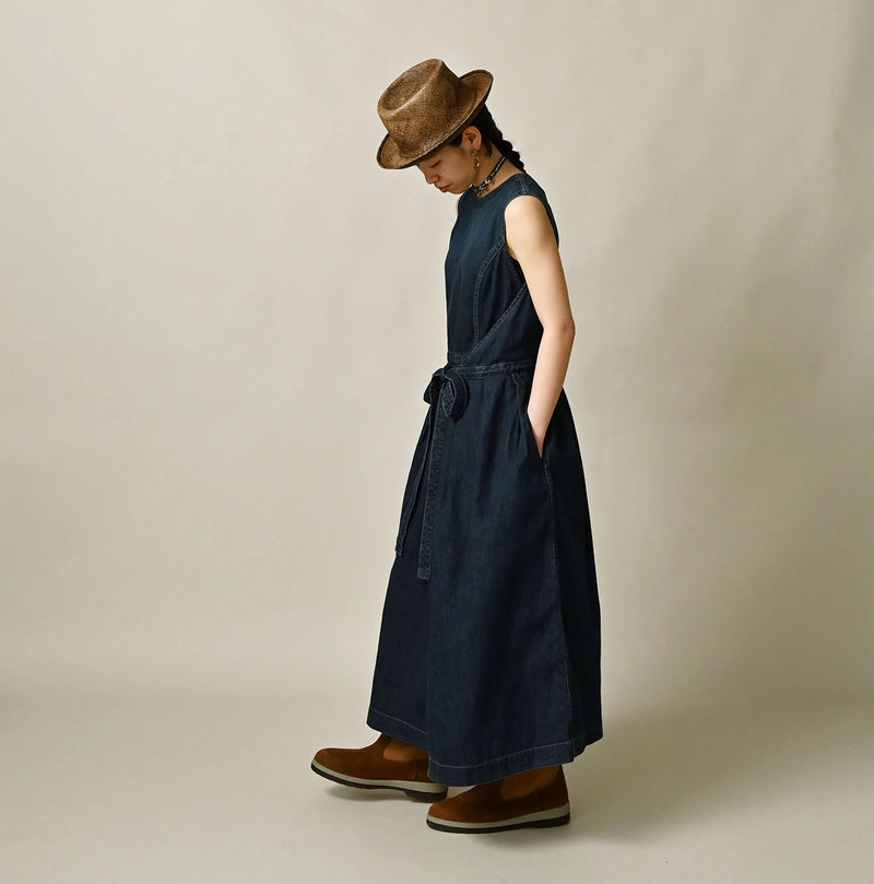 45R Mugihiko Denim Wrap Dress Zyu - Image 3