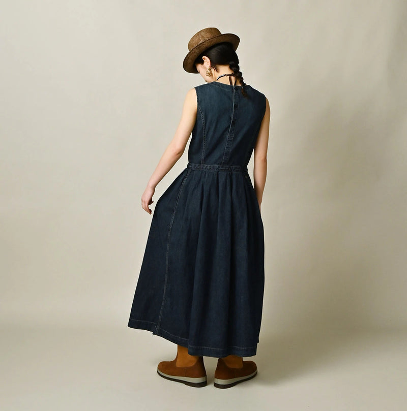 45R Mugihiko Denim Wrap Dress Zyu - Image 4