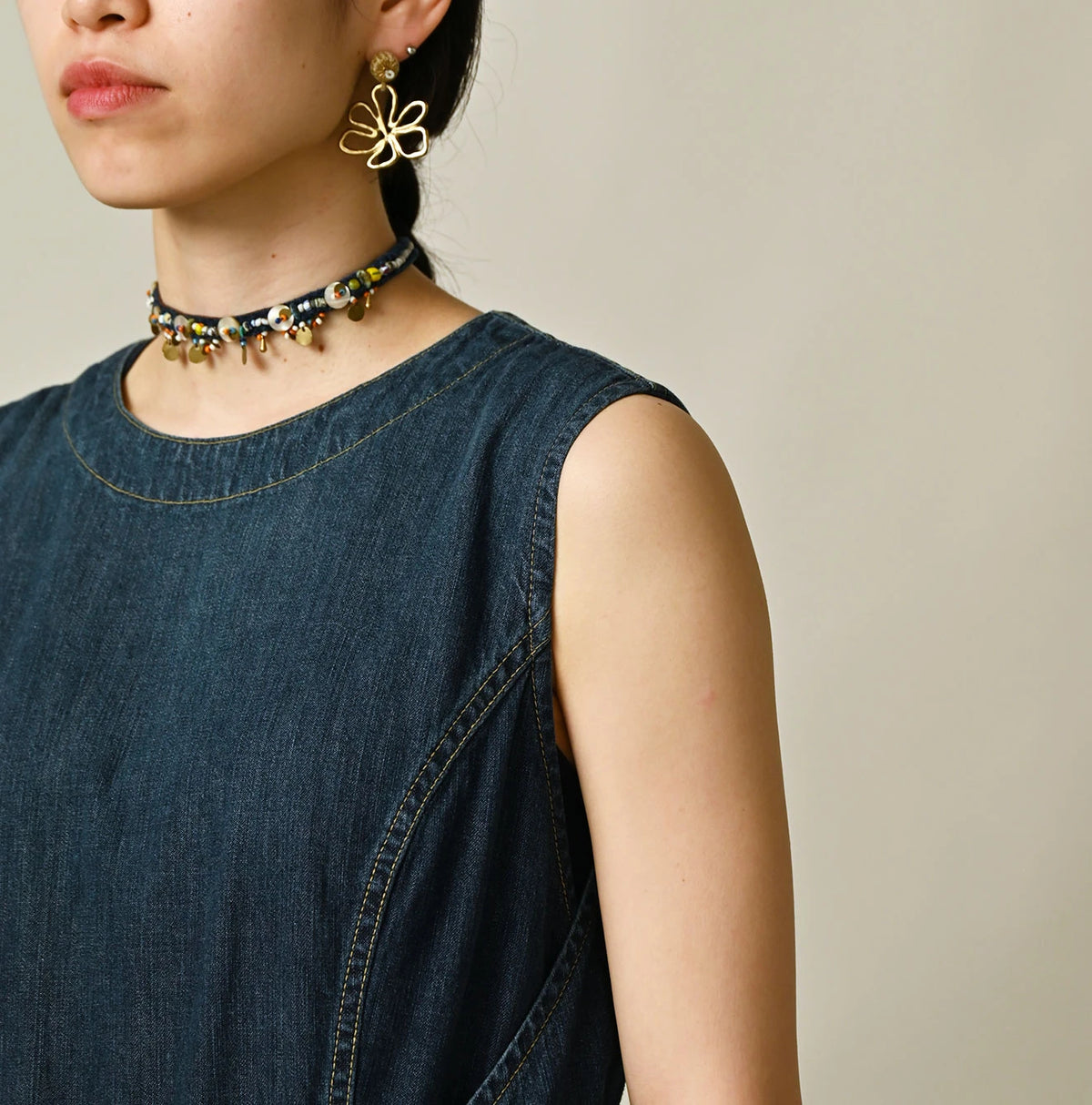 45R Mugihiko Denim Wrap Dress Zyu