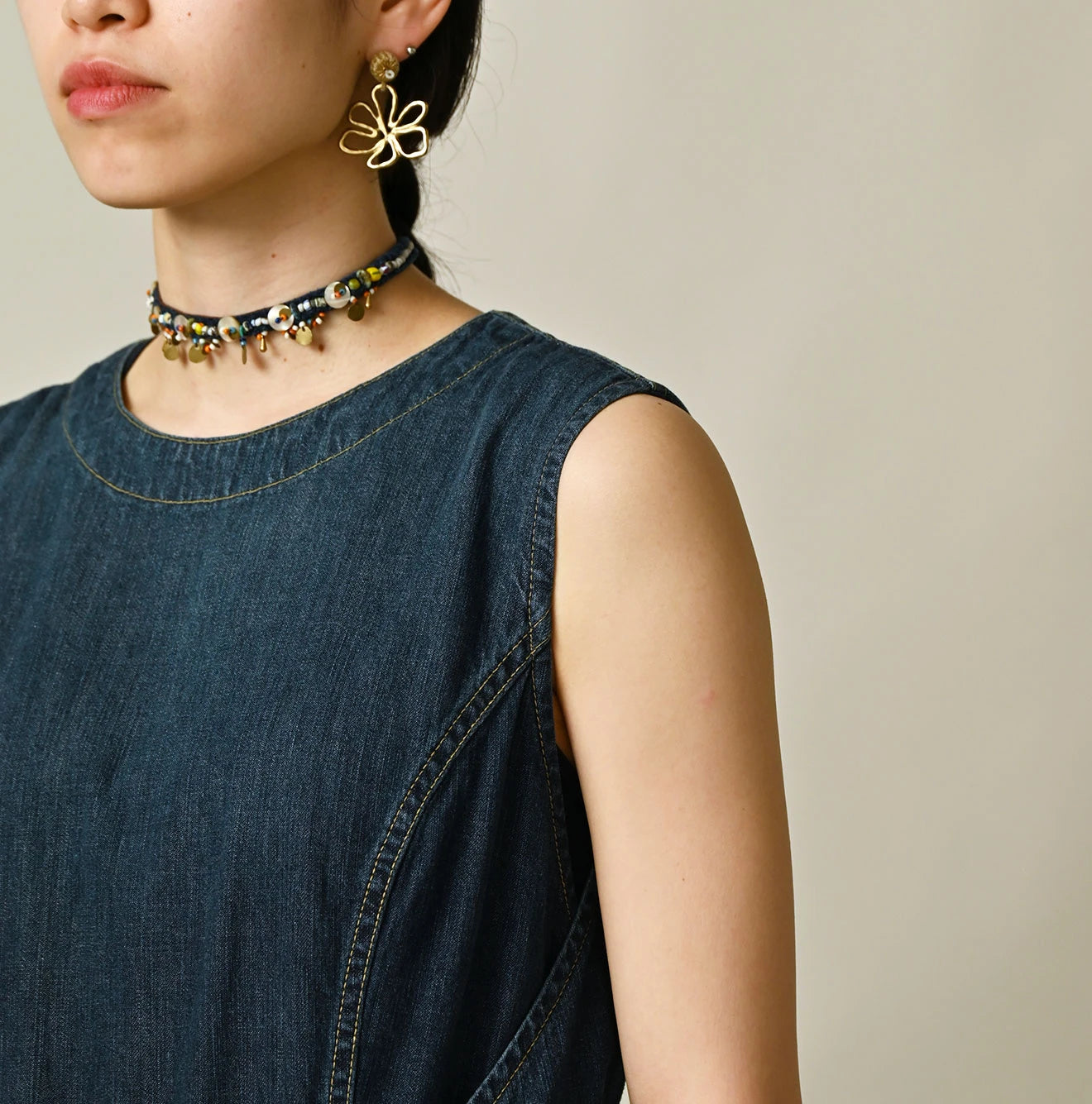 45R Mugihiko Denim Wrap Dress Zyu - Image 6