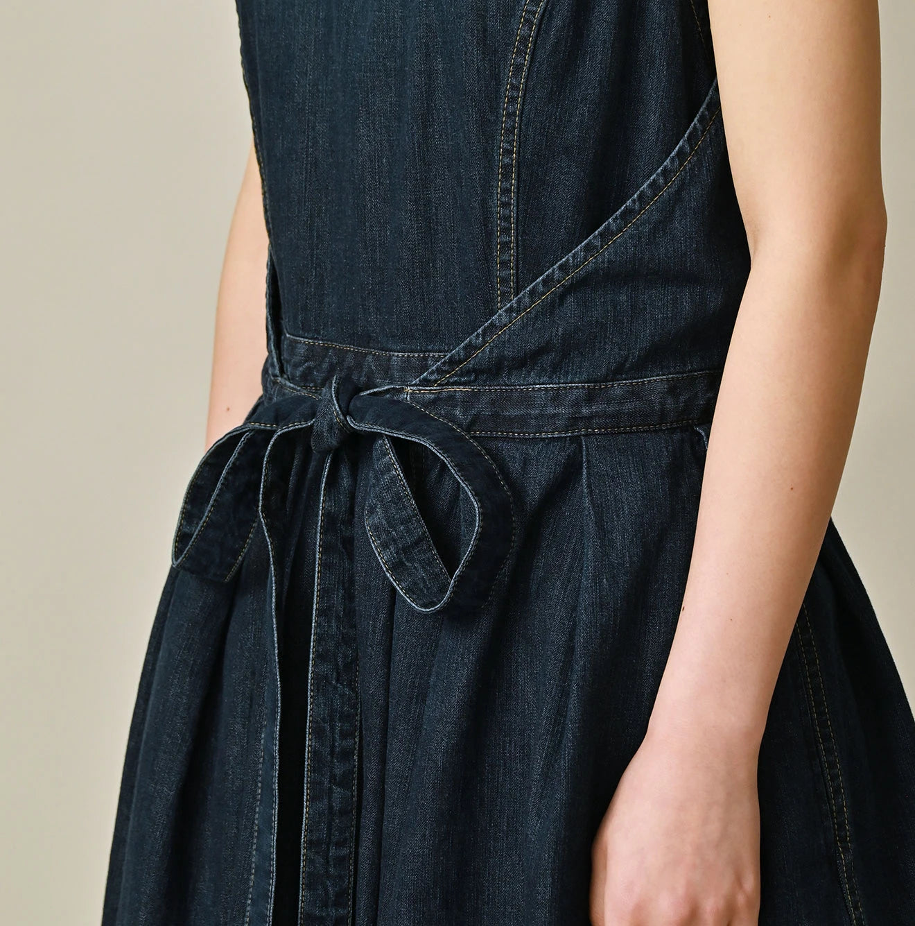 45R Mugihiko Denim Wrap Dress Zyu - Image 7