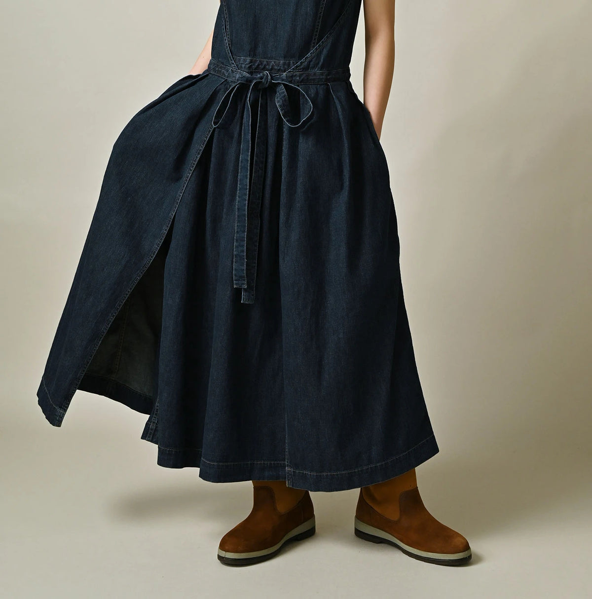 45R Mugihiko Denim Wrap Dress Zyu