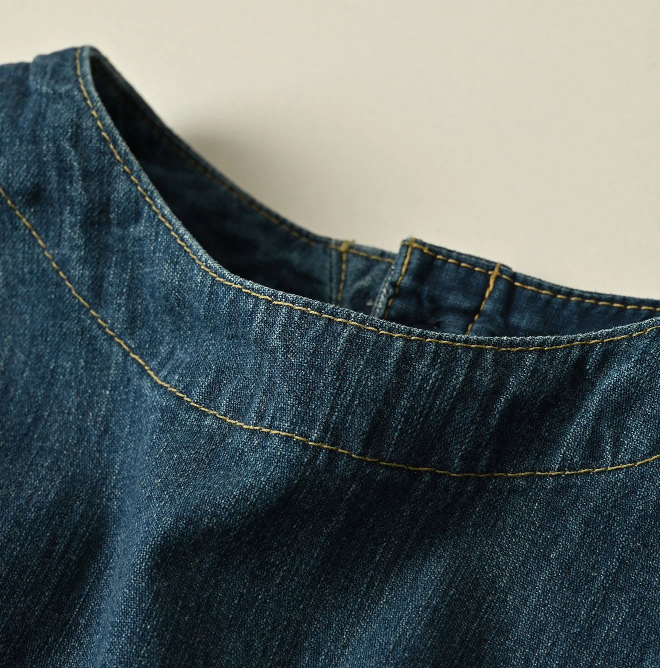 45R Mugihiko Denim Wrap Dress Zyu - Image 17