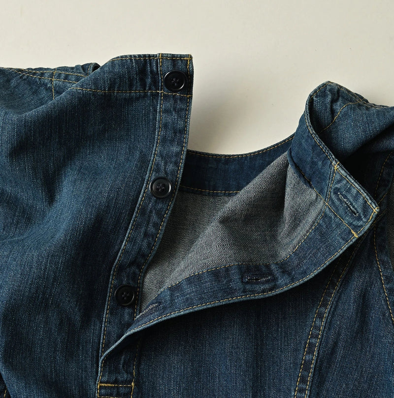 45R Mugihiko Denim Wrap Dress Zyu - Image 22