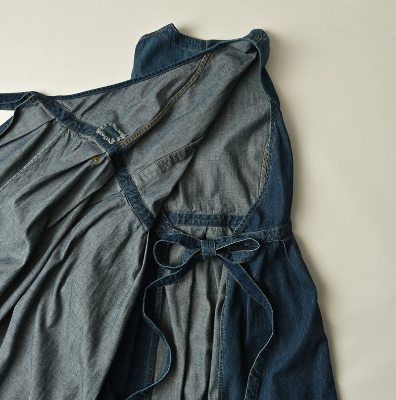 45R Mugihiko Denim Wrap Dress Zyu - Image 23