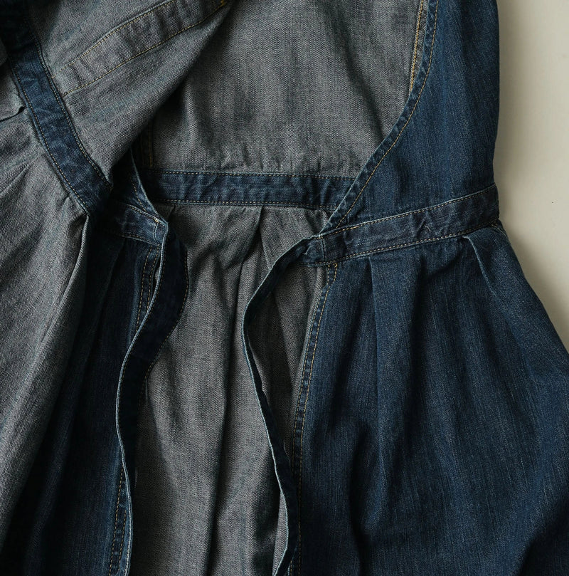 45R Mugihiko Denim Wrap Dress Zyu - Image 24