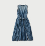 45R Mugihiko Denim Wrap Dress Tan