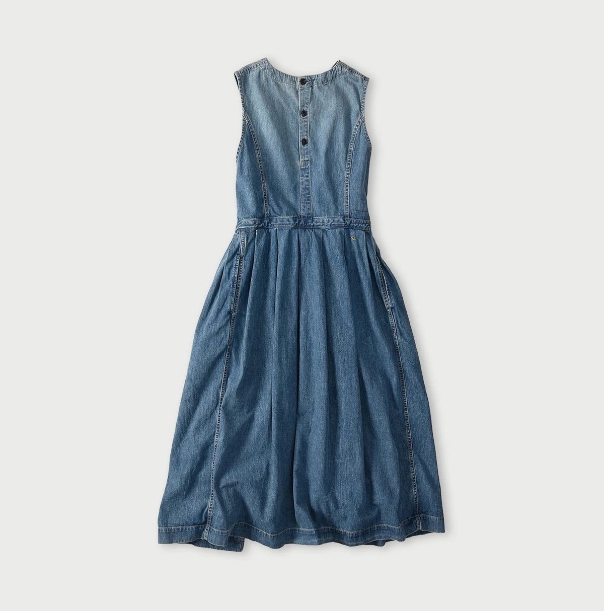 45R Mugihiko Denim Wrap Dress Tan