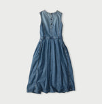45R Mugihiko Denim Wrap Dress Tan