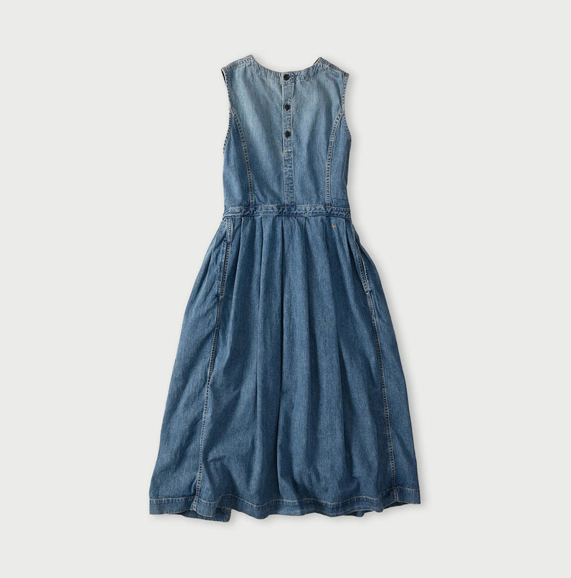 45R Mugihiko Denim Wrap Dress Tan - Image 15