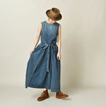45R Mugihiko Denim Wrap Dress Tan