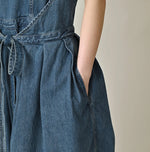45R Mugihiko Denim Wrap Dress Tan