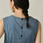 45R Mugihiko Denim Wrap Dress Tan