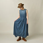 45R Mugihiko Denim Wrap Dress Tan