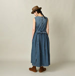 45R Mugihiko Denim Wrap Dress Tan