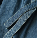 45R Mugihiko Denim Wrap Dress Tan