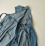 45R Mugihiko Denim Wrap Dress Tan