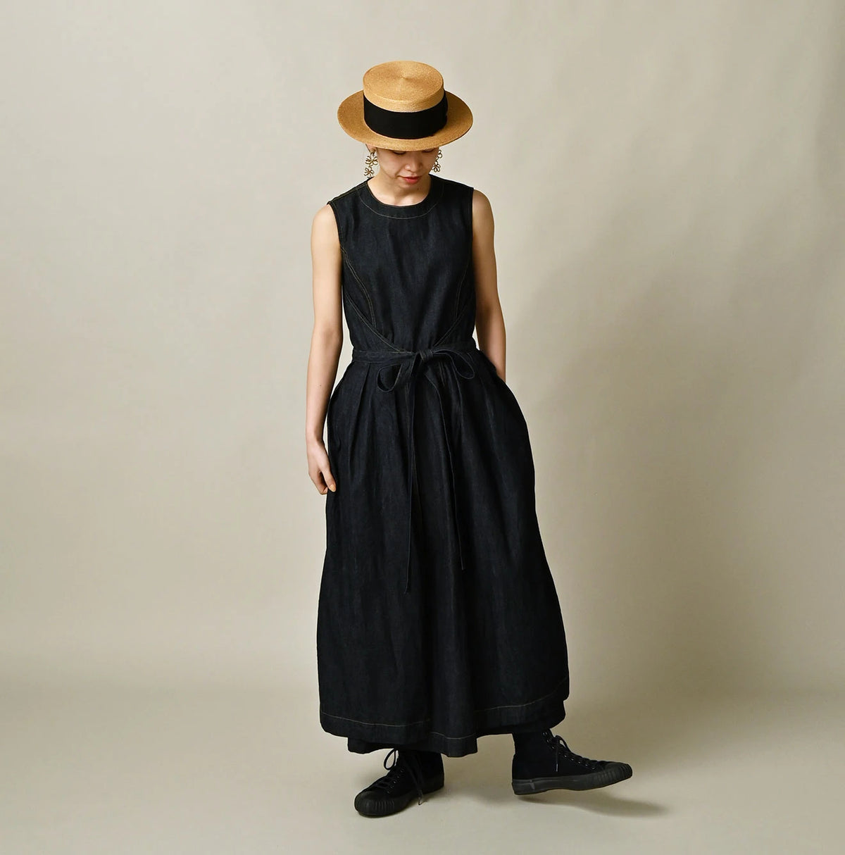 45R Mugihiko Denim Wrap Dress Nou