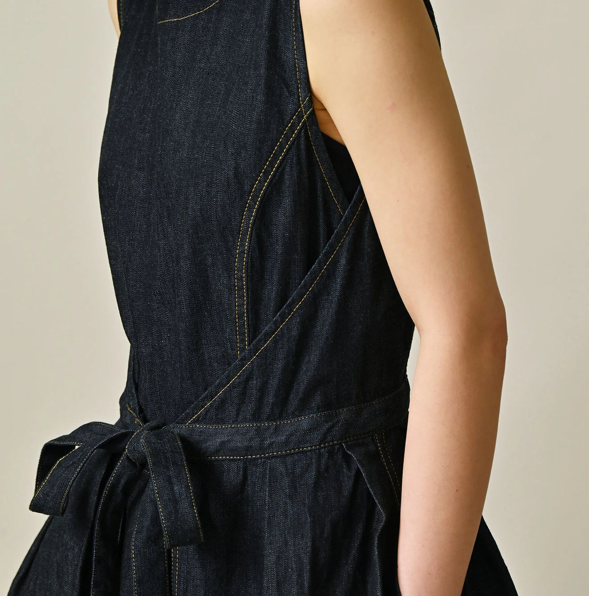 45R Mugihiko Denim Wrap Dress Nou