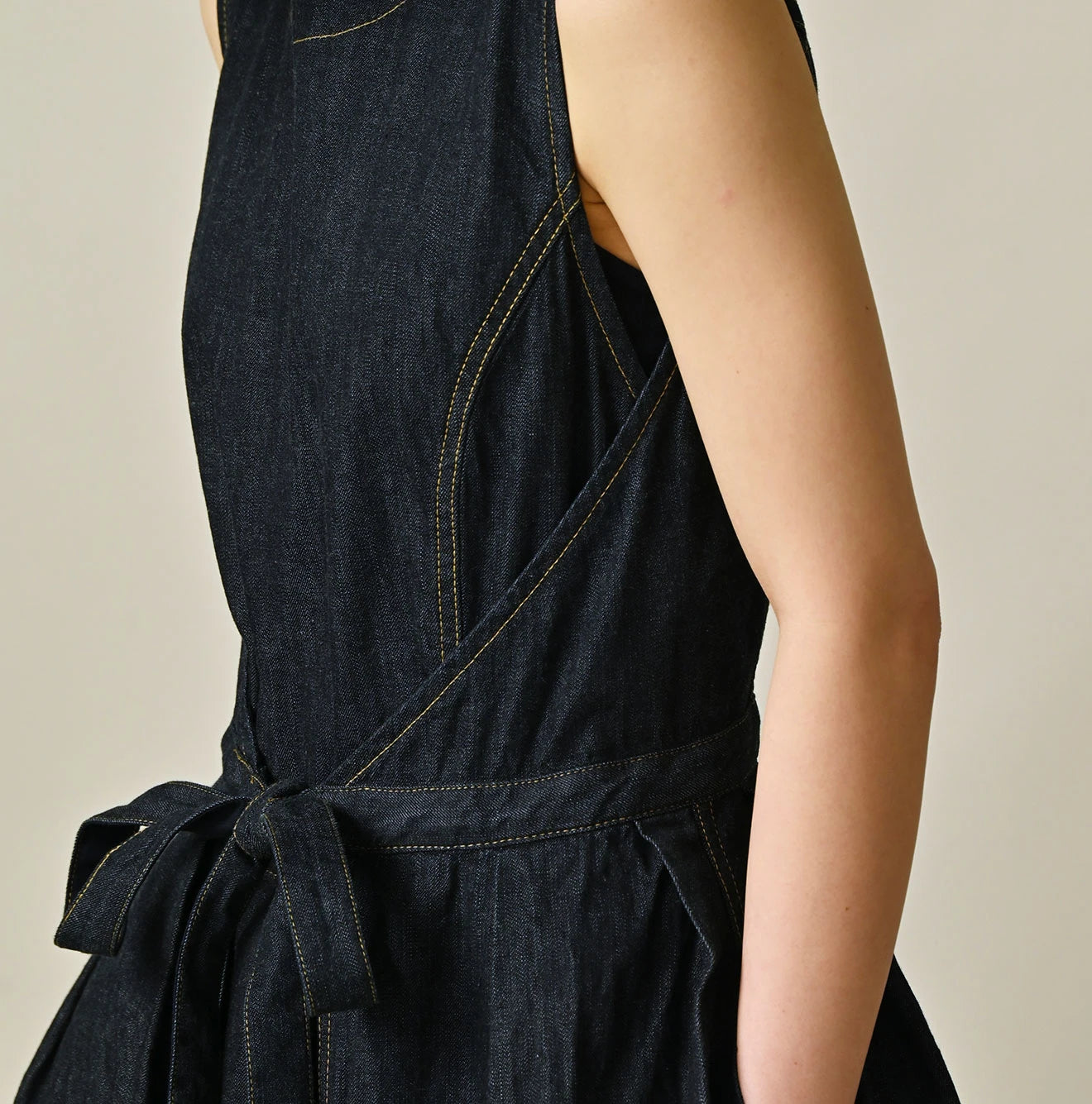 45R Mugihiko Denim Wrap Dress Nou - Image 6