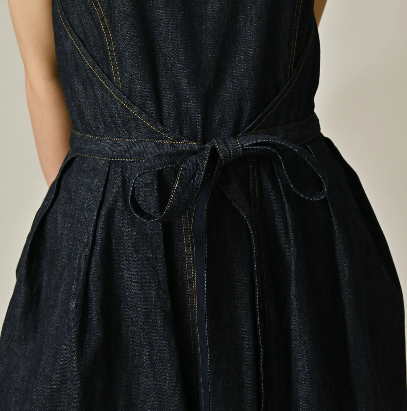 45R Mugihiko Denim Wrap Dress Nou - Image 8