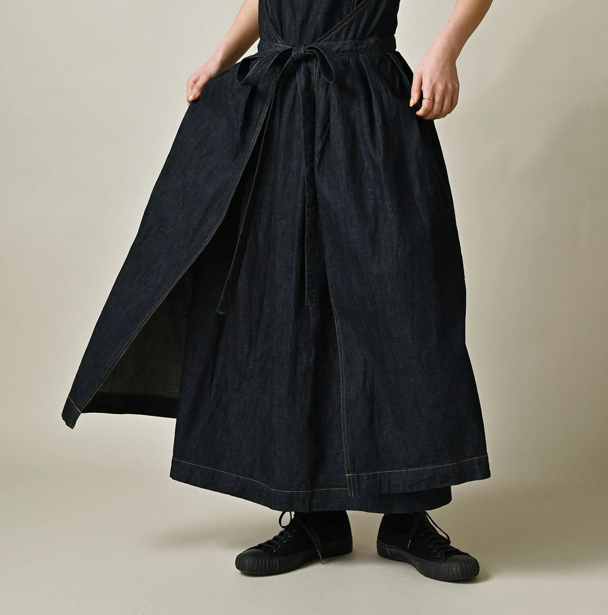 45R Mugihiko Denim Wrap Dress Nou