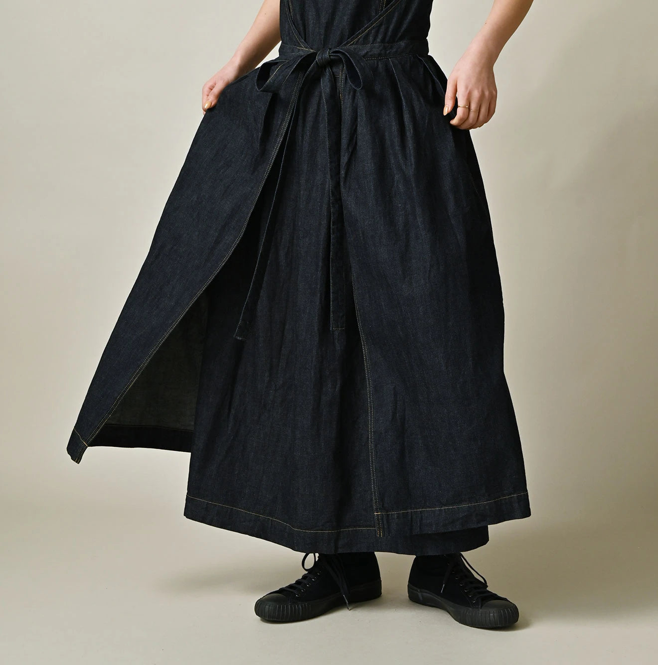 45R Mugihiko Denim Wrap Dress Nou - Image 9