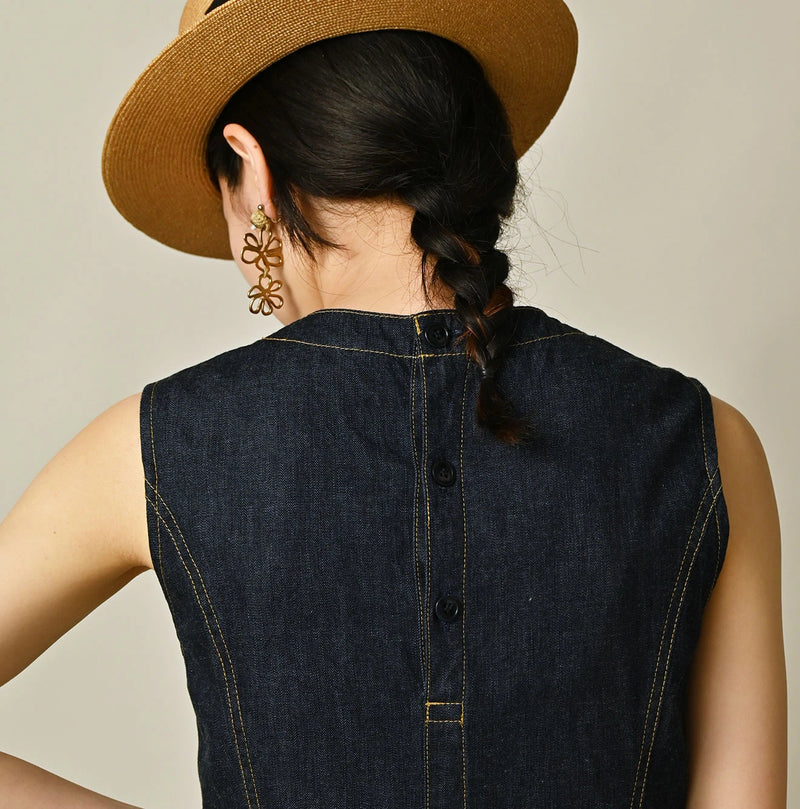 45R Mugihiko Denim Wrap Dress Nou - Image 10