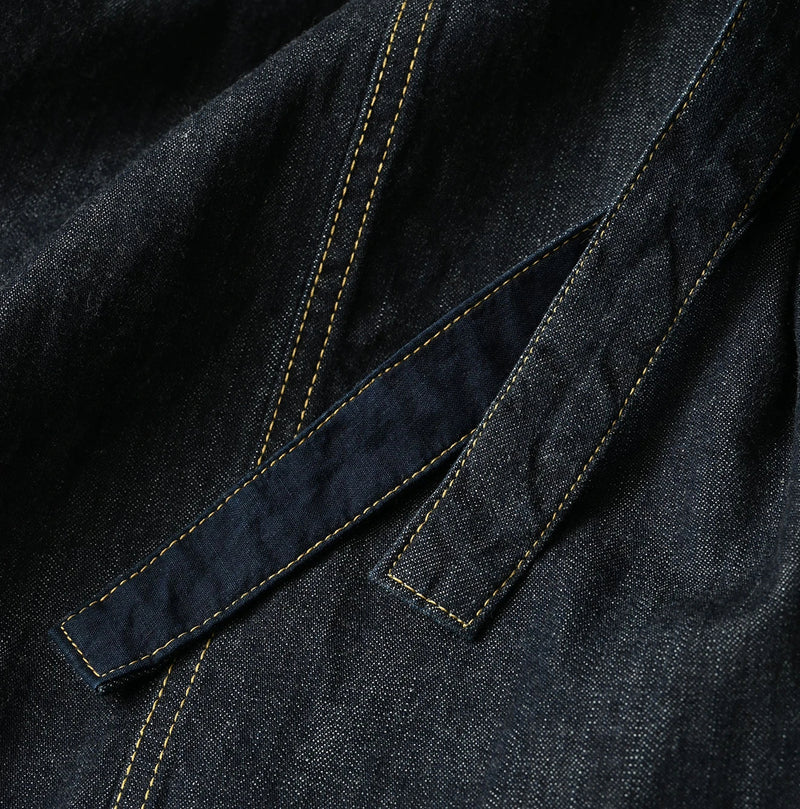45R Mugihiko Denim Wrap Dress Nou - Image 19