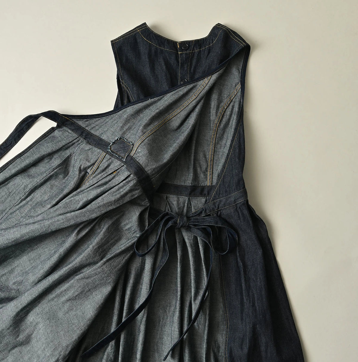 45R Mugihiko Denim Wrap Dress Nou