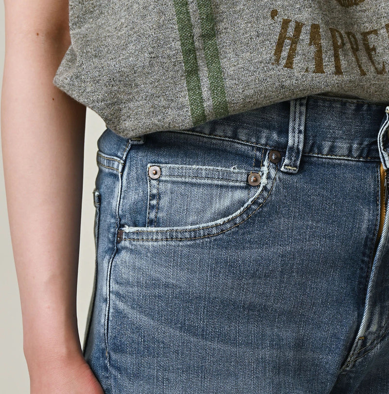 45R Mugihiko Denim Stretch Sabrina5 Tan - Image 7