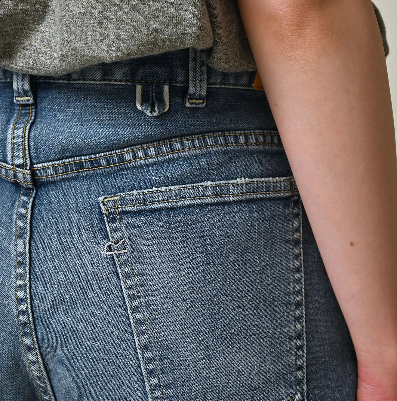 45R Mugihiko Denim Stretch Sabrina5 Tan - Image 10