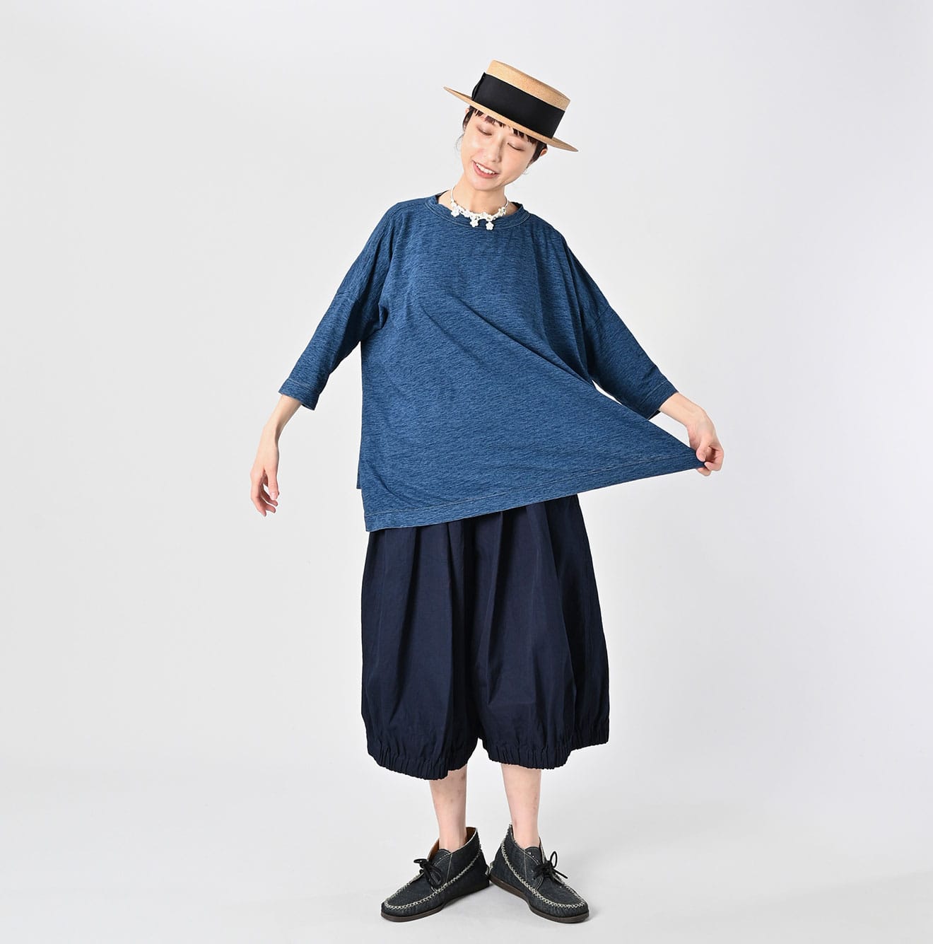 Indigo Big Slit T-shirt Distressed – 45R GLOBAL