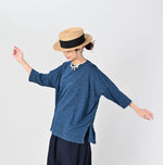 45R Indigo Big Slit T-shirt Distressed