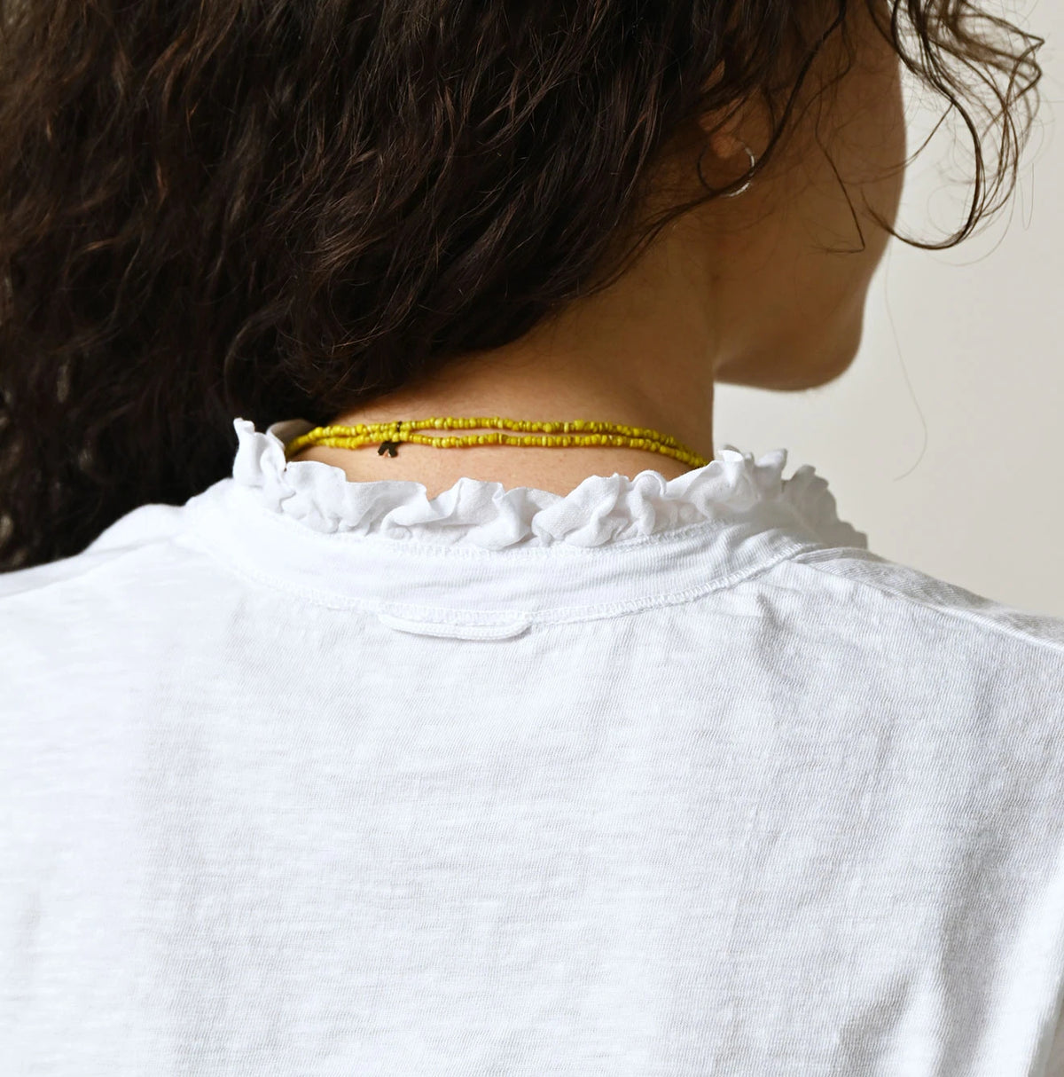 45R Frilled Square Cardigan (White)