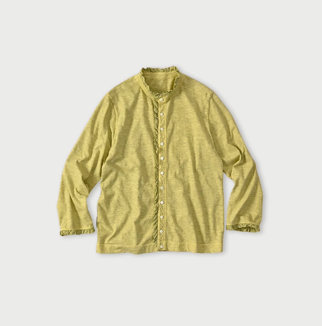 Frilled Square Cardigan (Plant-Based Dye) | 45R Official Online