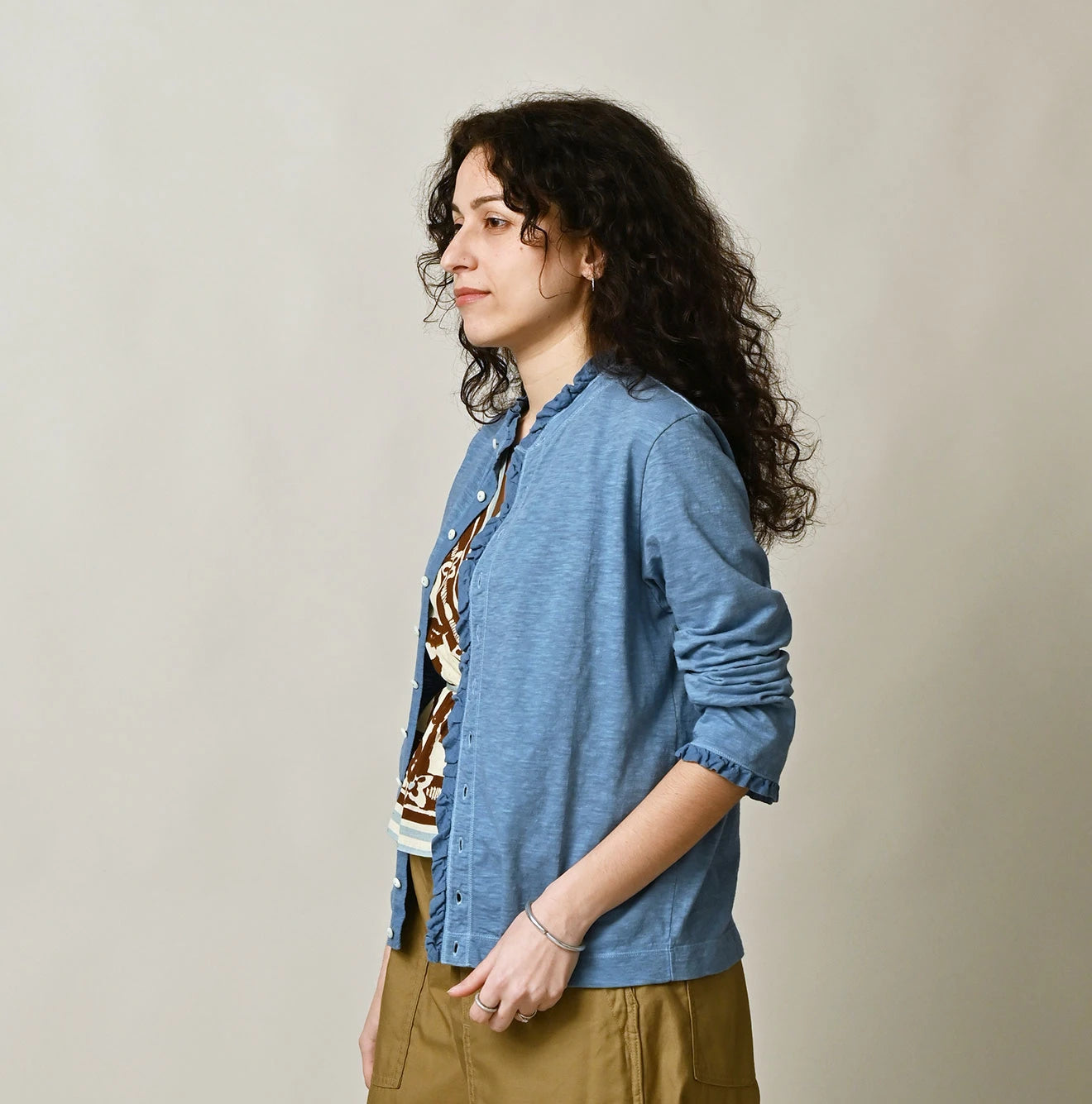 45R Frilled Square Cardigan (Plant-Based Dye) - Image 9