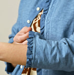 45R Frilled Square Cardigan (Plant-Based Dye)