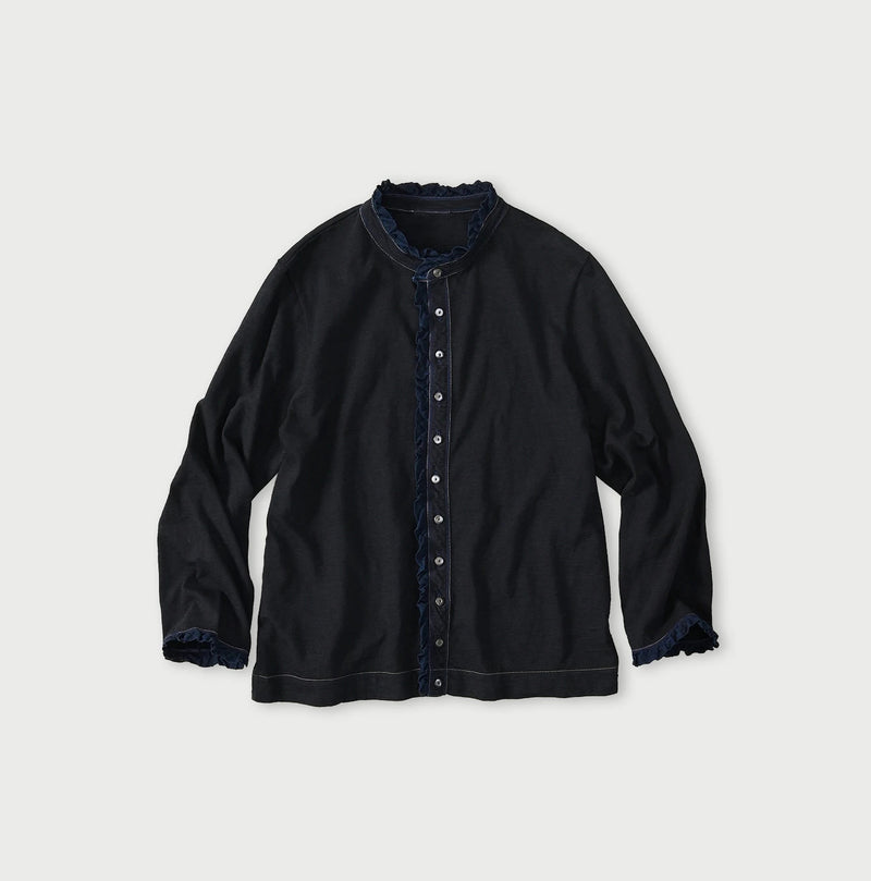 45R Indigo Frilled Square Cardigan - Image 1