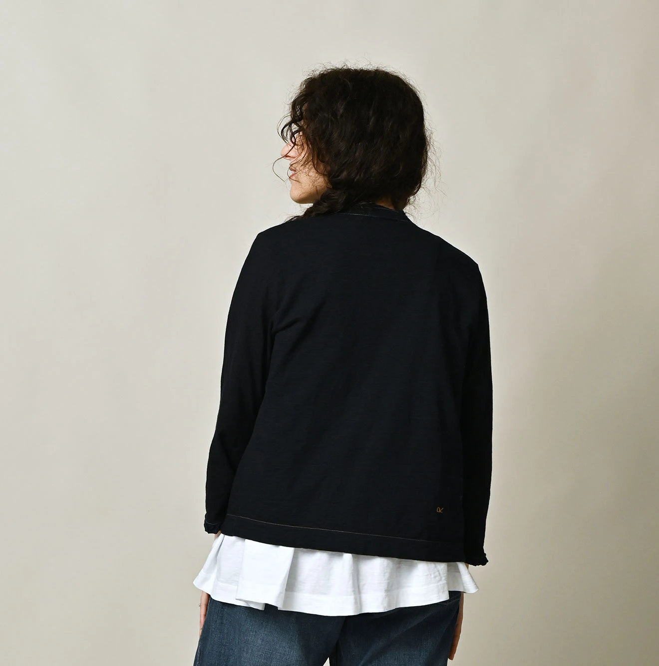 Indigo Frilled Square Cardigan | 45R Official Online Store – 45R