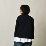 45R Indigo Frilled Square Cardigan