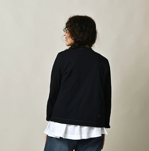 45R Indigo Frilled Square Cardigan