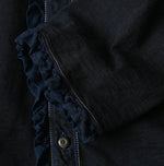 45R Indigo Frilled Square Cardigan