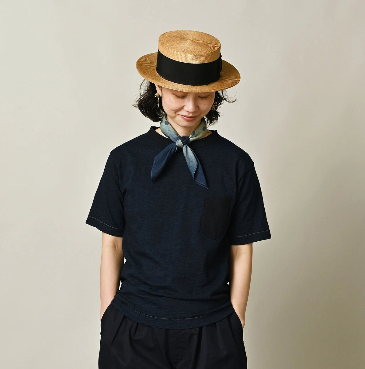 45R Indigo Cleric Arch Logo T-shirt