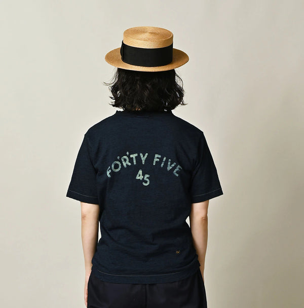 45R Indigo Cleric Arch Logo T-shirt