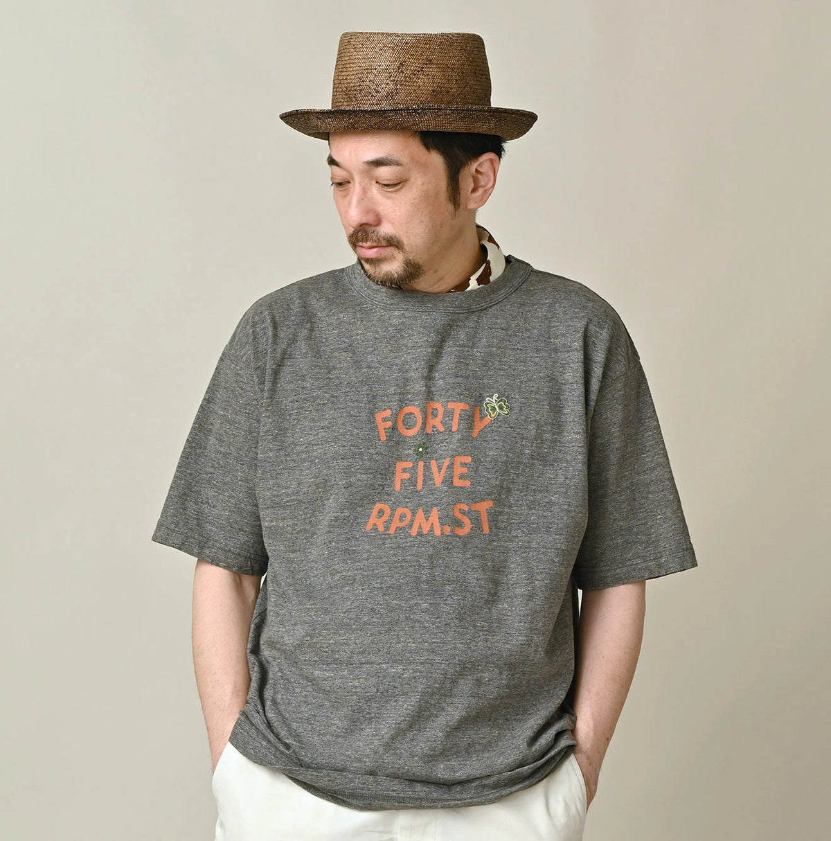 45R Swallowtail Butterfly Embroidery 908 T-shirt (Top-Dyed)