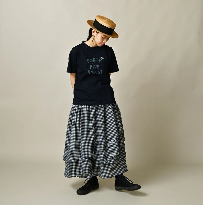 45R Indigo Swallowtail Butterfly Embroidery 908 T-shirt - Image 2