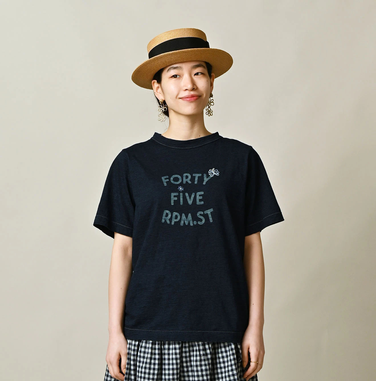 45R Indigo Swallowtail Butterfly Embroidery 908 T-shirt - Image 4