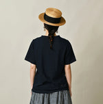 45R Indigo Swallowtail Butterfly Embroidery 908 T-shirt